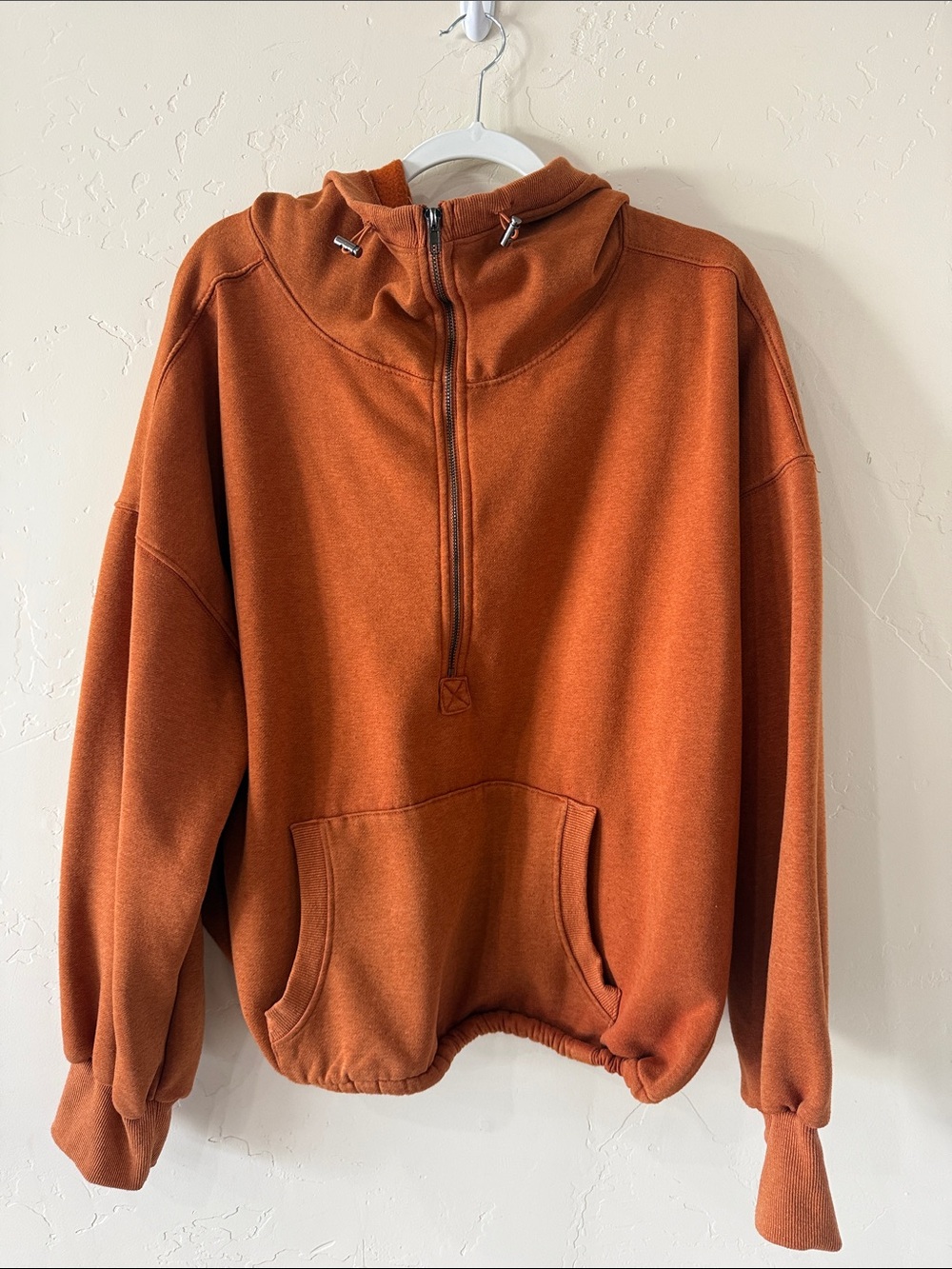 BiBi women’s Zip-Front Hooded Sweater - Rust Orange